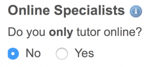 Online specialist option
