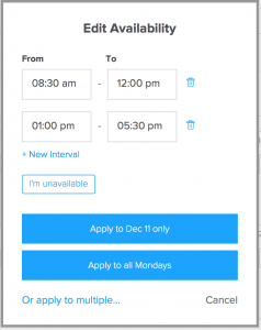 Edit availability times for your online tutoring